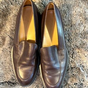 TOD’S Brown Leather Designer Slip On Loafers, Size 10